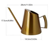 Arrosoir - 1,3 litre - Acier inoxydable - Bec verseur long - Poignée ergonomique - Pour intérieur et extérieur - Jaune