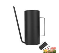 Arrosoir Acier Inoxydable 1.5L Petit Arrosoir Design Noir,Bec Long Précis | pour Cactus Orchidée, Anti-Rouille, Idéal Jardin Intérieur Extérieur,Poignée Ergonomique,Cadeau Jardinage