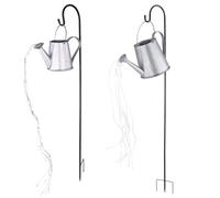 Arrosoir cascade solaire LED Décoration jardin extérieur Arrosoir avec guirlande lumineuse extérieur avec support, LED scintillantes, 80x LED blanc neutre H 130 cm silber - Gießkanne H 130 cm