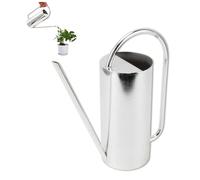 Arrosoir de 1500 ml, en acier inoxydable, avec un bec long, couleur argent