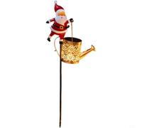 Arrosoir de Noël en résine avec lampe solaire pour décoration de jardin
