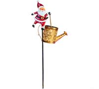 Arrosoir de Noël en résine avec lampe solaire pour décoration de jardin