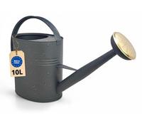 Arrosoir en métal galvanisé Unyqoos® de grande capacité (10 litres) – résistant à la rouille, avec revêtement en poudre mat, douchette en laiton amovible, poignée robuste, style vintage, idéal pour le