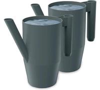 Arrosoir en plastique de 20 litres pour la maison et le jardin - pour arroser facilement les fleurs, les plantes et les plantes d'intérieur - lot de 2 (2 pièces) noir