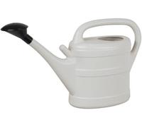 Arrosoir en plastique recy e 10 litres extérieur - Gris clair avec rosace amovible et support rose