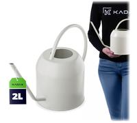 Arrosoir KADAX de 2 litres en acier thermolaqué, petit arrosoir pour fleurs doté d'un bec verseur long et précis pour les plantes d'intérieur, arrosoir en métal (crème)