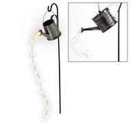 Arrosoir solaire lampe solaire décoration de jardin piquet arrosoir lumière extérieure, métal noir argent, 24x LED LxlxH 32x32x90 cm