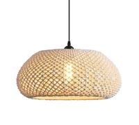 arrot Uncle Suspension Macramé Coton Naturel Ø48 cm Lampe Suspendue Bohème Tressée à la Main Forme Soucoupe E27