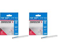 Arrow Boîte de 1250 Agrafes 8 mm pour Agrafeuse T50 (Lot de 2)