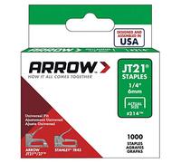 Arrow Fastener 214 Lot de 100 agrafes légères JT21 1/4" 1 000 agrafes par paquet