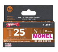 Arrow Lot de 5000 agrafes rondes T25 robustes pour câble et câblage basse tension pour applications marines, longueur de jambe 9,5 mm, largeur de la couronne 0,6 cm