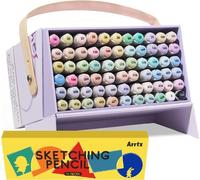 ARRTX marqueurs double face Brush & Chisel, 66pcs pastel + crayons graphite S