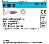 ART 89098 Vis pour panneaux d'aggloméré Seko CE A 2 5 x 70 -T25 Filetage partiel A 2 S 500 pces