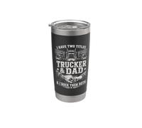 Art de camionneur drôle pour hommes, papa, mari, chauffeur de semi-camion, Big Rig Gobelet isotherme en acier inoxydable double paroi