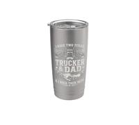 Art de camionneur drôle pour hommes, papa, mari, chauffeur de semi-camion, Big Rig Gobelet isotherme en acier inoxydable double paroi