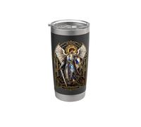 Art de fenêtre Saint Michel Defender of Heaven Cathédrale gothique Gobelet isotherme en acier inoxydable double paroi