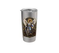 Art de fenêtre Saint Michel Defender of Heaven Cathédrale gothique Gobelet isotherme en acier inoxydable double paroi