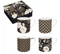 ART DECO FLOWERS Mug Porcelaine - Coffret de 4