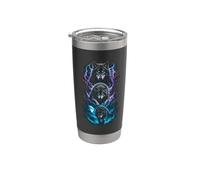 Art fantastique animalier Wolf Lightning Gobelet isotherme en acier inoxydable double paroi