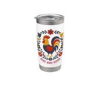 Art folklorique Rise and Shine dans la cour arrière Gobelet isotherme en acier inoxydable double paroi