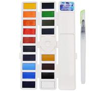 ART&GO - Palette d'Aquarelle Nomade - 18 Nuances de Couleurs Vibrantes et Intenses - avec Pinceau Réservoir Rechargeable - Idéale pour Artistes et Étudiants