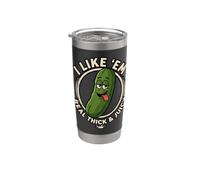 Art graphique amusant de I Like Em Real Thick and Juicy Pickle Gobelet isotherme en acier inoxydable double paroi
