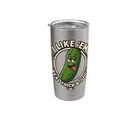 Art graphique amusant de I Like Em Real Thick and Juicy Pickle Gobelet isotherme en acier inoxydable double paroi