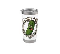 Art graphique amusant de I Like Em Real Thick and Juicy Pickle Gobelet isotherme en acier inoxydable double paroi