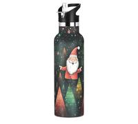 Art Mignon De PèRe NoëL Bouteille d'eau pour Enfants en Acier Inoxydable,Gobelet Isotherme Sous Vide pour Filles Garçons