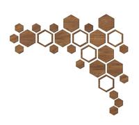 Art mural en nid d'abeille - Kit de décoration murale en bois 27 pièces décorations hexagonales | Kit de panneaux muraux hexagonaux accrocheurs, décoration murale en bois unique pour noël, mariages, s