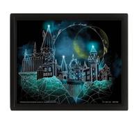 Pyramid International - Cadre lenticulaire 3d - Vrai effet de mouvement et de profondeur - Harry potter - Hogwarts - Idée cadeau anniversaire - 25.5x20.5 - Licence officielle