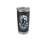 Art mythique de la baleine Orca Moon Guardian Ocean Spirit Gobelet isotherme en acier inoxydable double paroi