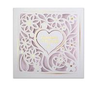 Art Nuvo Invitations de mariage - 20 pièces 135 x 135 mm, avec inserts imprimables et enveloppes pour mariage - Découpe au laser, finition en film doré. Motif pressé sur papier métallique ZAP_DE_19