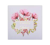 art nuvo Lot de 20 invitations de mariage 135 x 135 mm avec inserts imprimables et enveloppes pour mariage - Motif doré