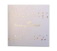 Art Nuvo ZAP_DE_22 Lot de 20 invitations de mariage 135 x 135 mm avec inserts imprimables et enveloppes pour mariage - Film coloré métallisé, motif pressé sur papier métallique, ZAP_DE_22