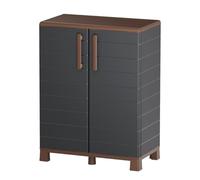 Armoire de rangement Extérieur/Intérieur 2 portes 2 Etagères Anthracite - Meuble de rangement de Garage 68 x 37 x 90 cm