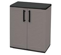 Art Plast Armoire polyvalente multi-usines ou interne, armoire basse avec 2 portes et 1 étagère en polypropylène, 100% Made in Italy, 68x37h84 cm, couleur grise