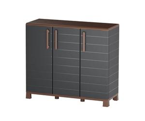 Art Plast - Petit Meuble de Rangement avec 3 Portes et 1 étagère, capacité maximale de 20 kg, intérieur et extérieur - Meuble de Rangement Anthracite