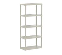 Etagère de rangement 5 niveaux 80x40x176 cm - Etagère Beige Polypropylène résistant Charge 150 kg Anti-humidité Art Plast