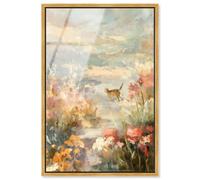 Art Remedy Cat Journey I encadrée en acrylique avec motif chat mignon, cadre doré, 50,8 x 76,2 cm