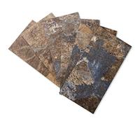 Art3d Lot de 102 Carreaux de Dosseret Imperméables en PVC épais à Coller | pour Cuisine,Salle de bain,Buanderie,Cheminée,7,5 x 15 cm,Ardoise Rouille