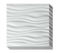 Art3d Lot de 12 Panneau Mural 3D PVC Blanc Mat, Dalle Murale Décorative Salon Chambre Bureau,Motif Vogue,50x50 cm,3m²
