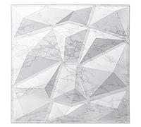 Art3d Lot de 12 Panneaux Muraux Texturés 3D,Dalle Murale Décorative | Marbre Blanc,Salon,Chambre, Bureau50 x 50 cm,3m²