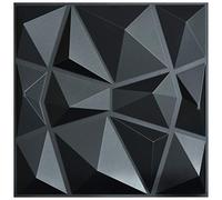 Art3d Lot de 12 Panneaux Muraux Texturés 3D Noir,Dalle Murale Décorative Salon,Brique Effet,50 x 50 cm,3m²