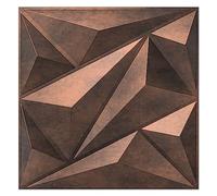Art3dwallpanels Lot de 12 panneaux muraux 3D en PVC - Motif losanges - Pour décoration murale intérieure - Panneaux muraux texturés 3D - Cuivre antique