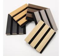 Art3dwallpanels Lot de 5 panneaux muraux acoustiques à lattes en bois pliables et insonorisants 3D cannelés pour décoration intérieure de plafond et décoration murale, échantillon