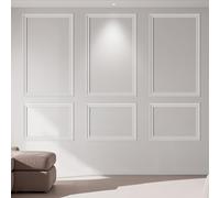 Art3dwallpanels Lot de 6 pièces de moulures murales prédécoupées, panneaux de lambris prêts à assembler pour décoration murale d'intérieur salon chambre à coucher mur d'accent - Installé avec de la