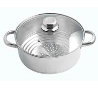 Artame, ART32956, Passoire Cuit Vapeur Multi-Diamètre Inox Avec Couvercle en Verre, Ø16Cm à Ø24 Cm