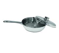 Artame ART91927 NORDICO, Poêle à frire avec couvercle Ø 26 cm, Sauteuse Inox, Triple fond, Poignée résistante à la chaleur, Fond nid d'abeille anti adhésif, Tous feux dont induction, Tout Inox