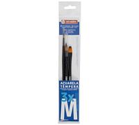 Artcreation ensemble de 3 pinceaux en fibre synthétique pour aquarelles 2 ronds + 1 plat